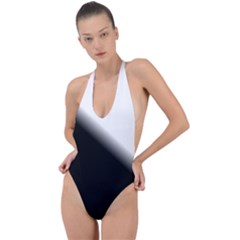 Gradient Backless Halter One Piece Swimsuit