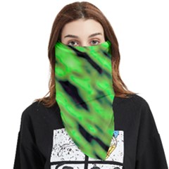 Green  Waves Abstract Series No7 Face Covering Bandana (triangle) by DimitriosArt