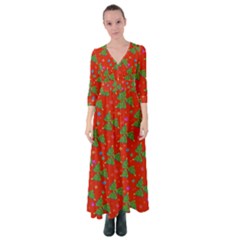 Christmas Trees Button Up Maxi Dress