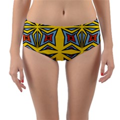 Abstract Pattern Geometric Backgrounds   Reversible Mid-waist Bikini Bottoms