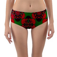 Abstract Pattern Geometric Backgrounds   Reversible Mid-waist Bikini Bottoms