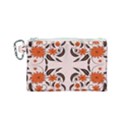 Floral folk damask pattern  Canvas Cosmetic Bag (Small) View1