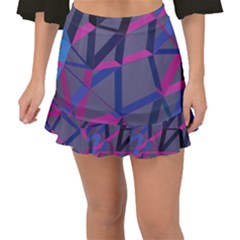 3d Lovely Geo Lines Fishtail Mini Chiffon Skirt by Uniqued