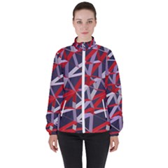 3d Lovely Geo Lines Vii Women s High Neck Windbreaker by Uniqued