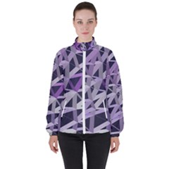 3d Lovely Geo Lines  Iv Women s High Neck Windbreaker by Uniqued