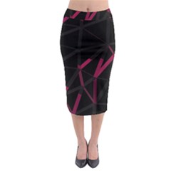 3d Lovely Geo Lines Viii Midi Pencil Skirt by Uniqued