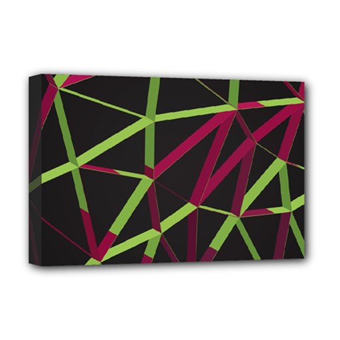 3d Lovely Geo Lines X Deluxe Canvas 18  X 12  (stretched) by Uniqued