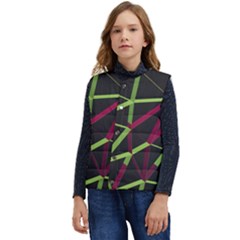 3d Lovely Geo Lines X Kid s Short Button Up Puffer Vest	 by Uniqued