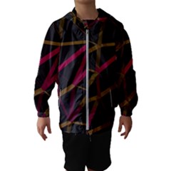 3d Lovely Geo Lines Xi Kids  Hooded Windbreaker by Uniqued