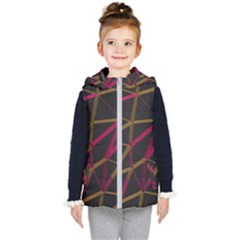 3d Lovely Geo Lines Xi Kids  Hooded Puffer Vest by Uniqued