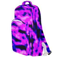 Purple  Waves Abstract Series No6 Double Compartment Backpack by DimitriosArt