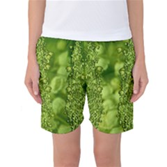 Green Fresh  Lilies Of The Valley The Return Of Happiness So Decorative Women s Basketball Shorts by pepitasart