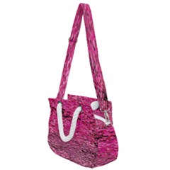 Pink  Waves Flow Series 1 Rope Handles Shoulder Strap Bag by DimitriosArt