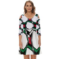 Abstract Pattern Geometric Backgrounds   Shoulder Cut Out Zip Up Dress by Eskimos