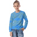 Floral folk damask pattern Fantasy flowers Floral geometric fantasy Kids  Long Sleeve Tee with Frill  View1