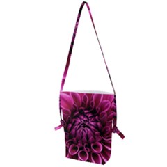 Dahlia-flower-purple-dahlia-petals Folding Shoulder Bag