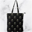 Creepy Head Sculpture With Respirator Motif Pattern Double Zip Up Tote Bag View1