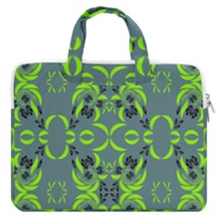 Floral Folk Damask Pattern  Macbook Pro Double Pocket Laptop Bag (large) by Eskimos