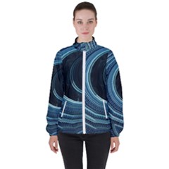 Fractal Women s High Neck Windbreaker by Sparkle