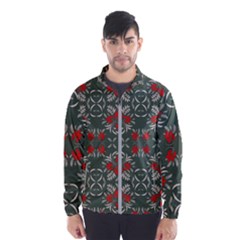 Floral Folk Damask Pattern Fantasy Flowers Floral Geometric Fantasy Men s Windbreaker by Eskimos