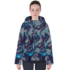 Abstract Women s Hooded Puffer Jacket by TopitOff