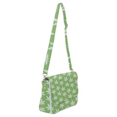 Weed Pattern Shoulder Bag With Back Zipper by Valentinaart