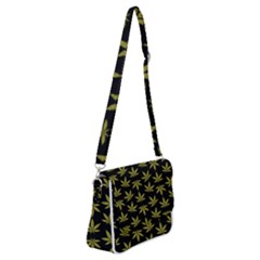 Weed Pattern Shoulder Bag With Back Zipper by Valentinaart