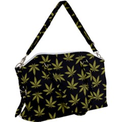 Weed Pattern Canvas Crossbody Bag by Valentinaart