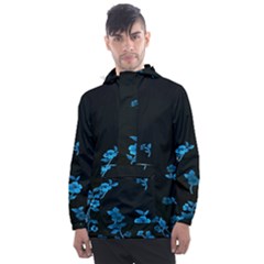 Flowers Pattern Men s Front Pocket Pullover Windbreaker by Sparkle