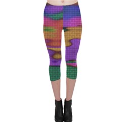 Puzzle Landscape In Beautiful Jigsaw Colors Capri Leggings  by pepitasart