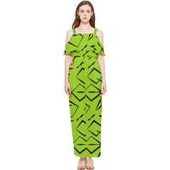 Abstract Pattern Geometric Backgrounds   Draped Sleeveless Chiffon Jumpsuit