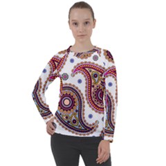 Paisley Pattern Women s Long Sleeve Raglan Tee