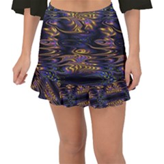 Abstract Art - Adjustable Angle Jagged 1 Fishtail Mini Chiffon Skirt