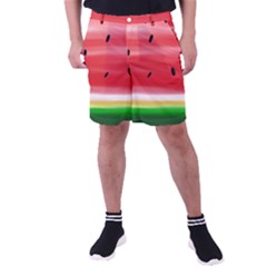 Painted Watermelon Pattern, Fruit Themed Apparel Men s Pocket Shorts by Casemiro