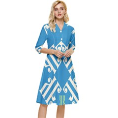 Abstract Pattern Geometric Backgrounds   Classy Knee Length Dress by Eskimos