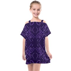 Abstract Pattern Geometric Backgrounds   Kids  One Piece Chiffon Dress by Eskimos