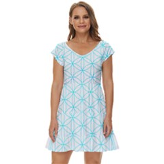 Flower Of Life  Short Sleeve Tiered Mini Dress by tony4urban