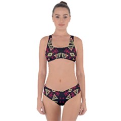 Abstract Pattern Geometric Backgrounds   Criss Cross Bikini Set