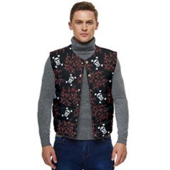 Red Skulls Men s Short Button Up Puffer Vest	 by Sparkle