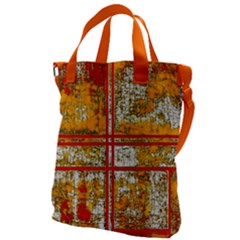 Painted Orange Canvas Messenger Bag by MijizaCreations