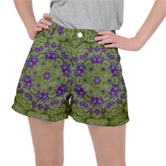 Retro And Tropical Paradise Artwork Ripstop Shorts by pepitasart