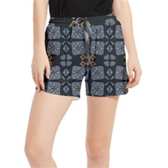 Abstract Pattern Geometric Backgrounds   Women s Runner Shorts by Eskimos