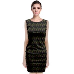 Fern Pattern 2 Black Classic Sleeveless Midi Dress by violetheavensky