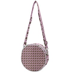 Fern Pattern 2 Pink Crossbody Circle Bag by violetheavensky