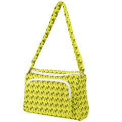 Fern Pattern 2 Yellow Front Pocket Crossbody Bag by violetheavensky