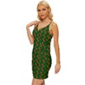 Kawaii Pumpkin Patt Green Wrap Tie Front Dress View2