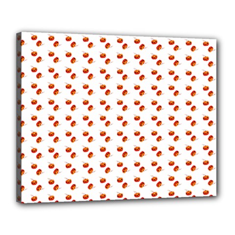 Kawaii Pumpkin Patt White Canvas 20  X 16  (stretched) by violetheavensky