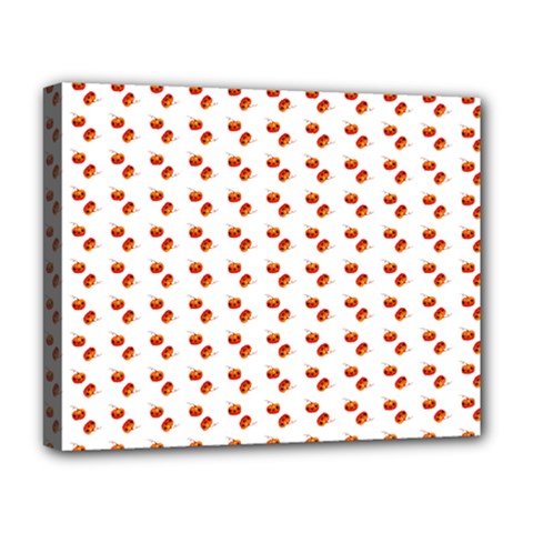 Kawaii Pumpkin Patt White Deluxe Canvas 20  X 16  (stretched) by violetheavensky