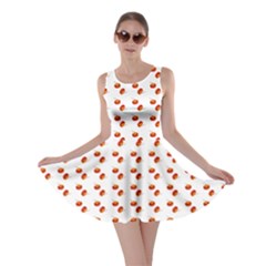 Kawaii Pumpkin Patt White Skater Dress by violetheavensky