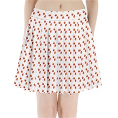 Kawaii Pumpkin Patt White Pleated Mini Skirt by violetheavensky